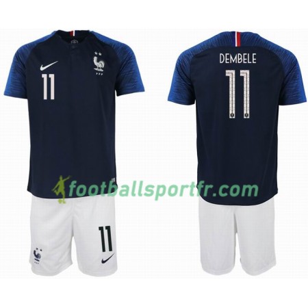 Tenue France DEMBELE 11 2 star Enfant Domicile Coupe du monde 2018 Maillot de Foot